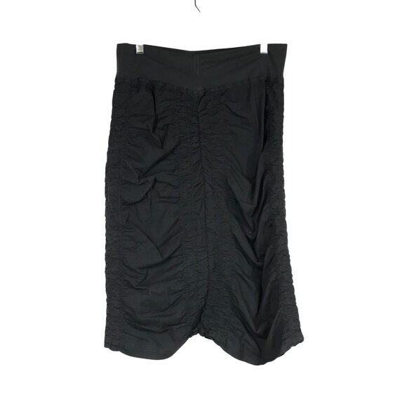 WEARABLES XCVI -WOMEN'S SMALL - GRAY ELASTIC WAIST RUCHED COTTON BLEND SKIRT - Picture 1 of 7